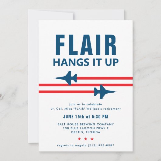 Uitnodiging voor F-16 Fighter Jet Party (Voorkant)