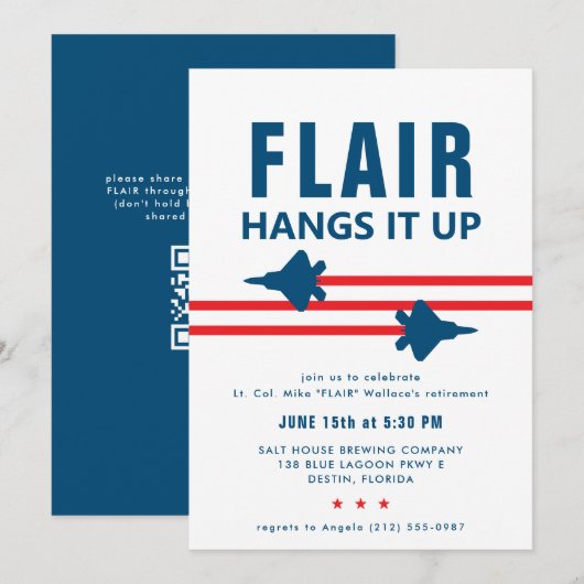 Uitnodiging voor F-22 Fighter Jet Party (Voorkant / Achterkant)