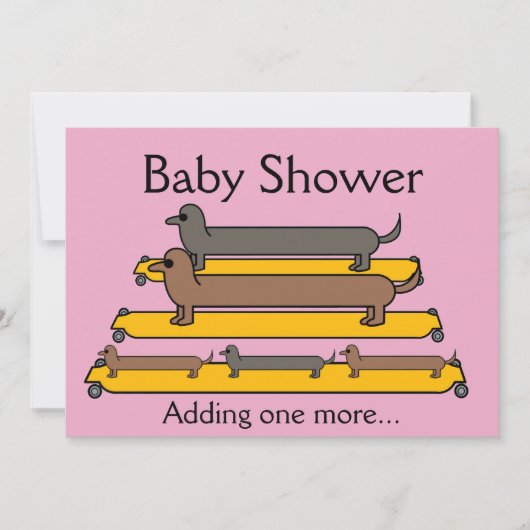 Uitnodiging voor familie van skateboard dachshund (Voorkant)