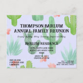 Uitnodiging voor familiereünie met Cactus-thema (Voorkant)