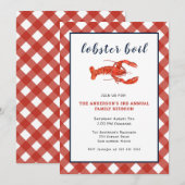 Uitnodiging voor familiereünie met kreeftmaaltijd (Voorkant / Achterkant)