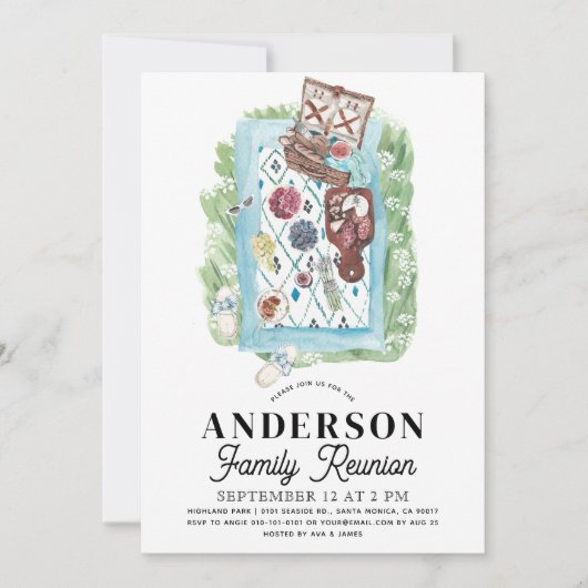 Uitnodiging voor familiereünie picknick in waterve (Voorkant)