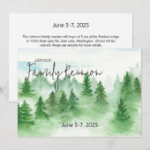 Uitnodiging voor familiereünie - Trees Cabin Mount (Voorkant / Achterkant)
