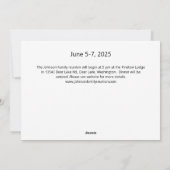 Uitnodiging voor familiereünie - Trees Cabin Mount (Achterkant)