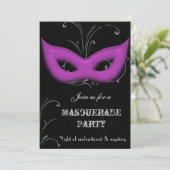Uitnodiging voor fantasie masqueradefeest (Staand voorkant)