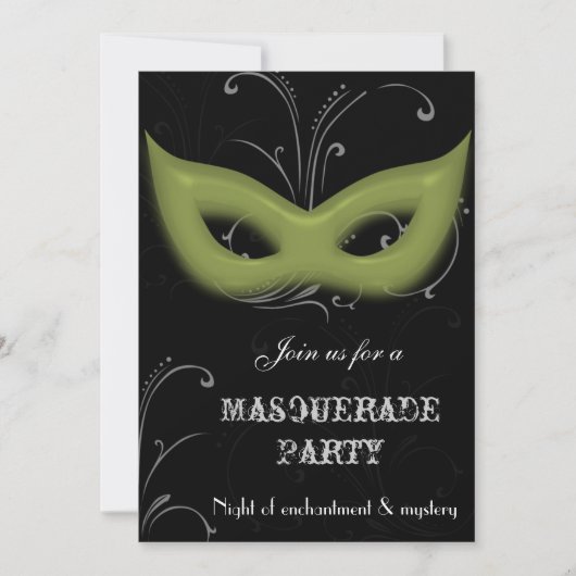 Uitnodiging voor fantasie-masqueradefeest (Voorkant)