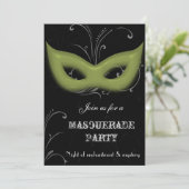 Uitnodiging voor fantasie-masqueradefeest (Staand voorkant)