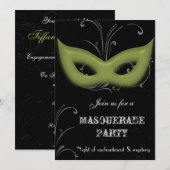Uitnodiging voor fantasie-masqueradefeest (Voorkant / Achterkant)