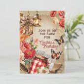 Uitnodiging voor Farmland Chic-feestje (Staand voorkant)