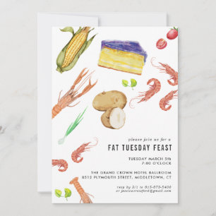 Uitnodiging voor Fat Tuesday Mardi Gras-feest