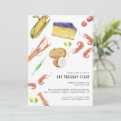 Uitnodiging voor Fat Tuesday Mardi Gras-feest (Staand voorkant)