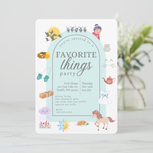 Uitnodiging voor favoriete Dingen (Staand voorkant)