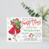 Uitnodiging voor favoriete kerstfeestjes (Staand voorkant)