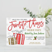 Uitnodiging voor favoriete kerstfeestjes (Staand voorkant)