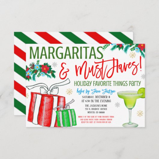 Uitnodiging voor favoriete kerstfeestjes (Voorkant / Achterkant)