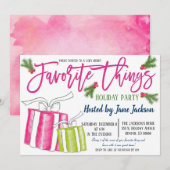 Uitnodiging voor favoriete kerstfeestjes (Voorkant / Achterkant)