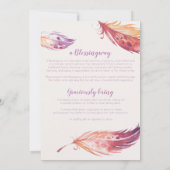 Uitnodiging voor Feather Blessingway Baby Shower (Achterkant)