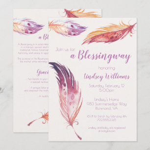 Uitnodiging voor Feather Blessingway Baby Shower