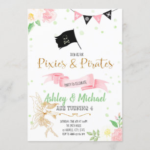 Uitnodiging voor feeën- en piratenfeest