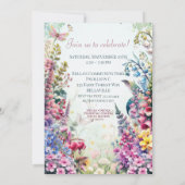 Uitnodiging voor feeënbosfeest met betoverde bloem (Achterkant)