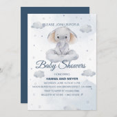 Uitnodiging voor feest baby jongen (Voorkant / Achterkant)