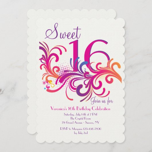 Uitnodiging voor Feest Draaikolken (Voorkant / Achterkant)