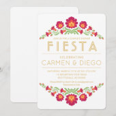 Uitnodiging voor feest met koppel, rode bloemen (Voorkant / Achterkant)