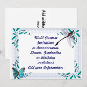 Uitnodiging voor feest met meerdere doelen (Voorkant / Achterkant)