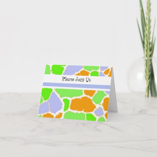 Uitnodiging voor feest met meerdere kleuren (Voorkant)