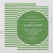 Uitnodiging voor feest met prachtige strepen (groe (Voorkant / Achterkant)