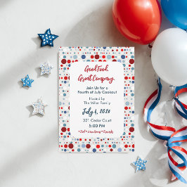 Uitnodiging voor feest met vuurwerk en confetti op