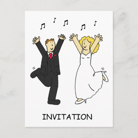 Uitnodiging voor feest na de bruiloft Koppel danse Briefkaart (Voorkant)