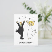 Uitnodiging voor feest na de bruiloft Koppel danse Briefkaart (Staand voorkant)