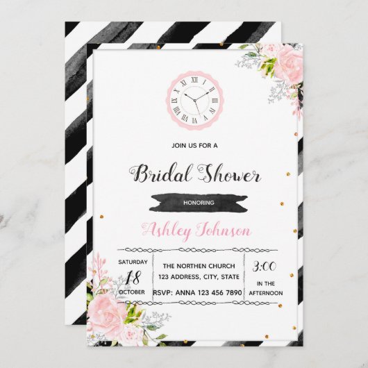 Uitnodiging voor feest rond de klok (Voorkant / Achterkant)