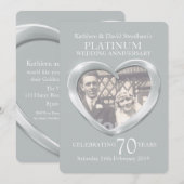Uitnodiging voor feest van 70 jaar platinahuwelijk (Voorkant / Achterkant)