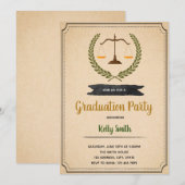 Uitnodiging voor feest van afgestudeerde rechtenst (Voorkant / Achterkant)