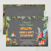 Uitnodiging voor feest van feeën en kabouters (Voorkant / Achterkant)