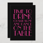 Uitnodiging voor feest van Roaring Twenties Fuchsi (Voorkant / Achterkant)