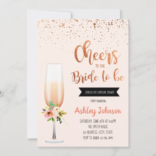 Uitnodiging voor feest voor de aanstaande bruid (Voorkant)