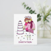 Uitnodiging voor feest voor vrouwelijk koppel in l (Staand voorkant)