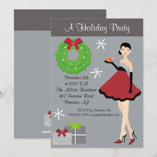 Uitnodiging voor feestdag (Voorkant / Achterkant)