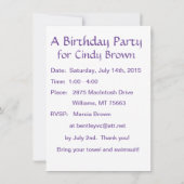 Uitnodiging voor feestdag (Achterkant)