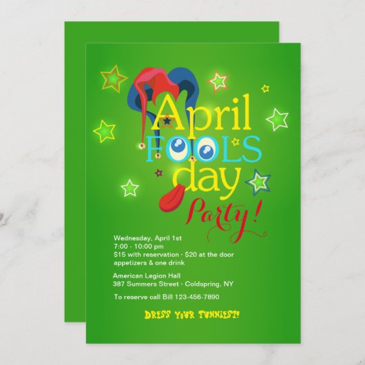 Uitnodiging voor feestdag april (Voorkant / Achterkant)