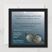 Uitnodiging voor feestdag - Blauwgroen en goudvers (Achterkant)