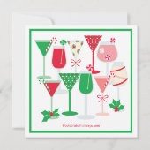 Uitnodiging voor feestdag Cocktail-kerstfeest (Achterkant)