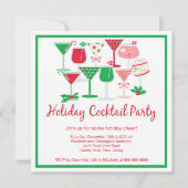 Uitnodiging voor feestdag Cocktail-kerstfeest (Voorkant)