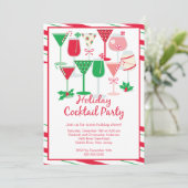 Uitnodiging voor feestdag Cocktail-kerstfeest (Staand voorkant)