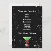 Uitnodiging voor feestdag Cocktail Party (Achterkant)