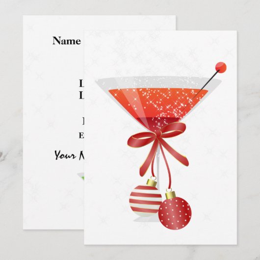 Uitnodiging voor feestdag Cocktail Party (Voorkant / Achterkant)