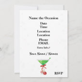 Uitnodiging voor feestdag Cocktail Party (Achterkant)